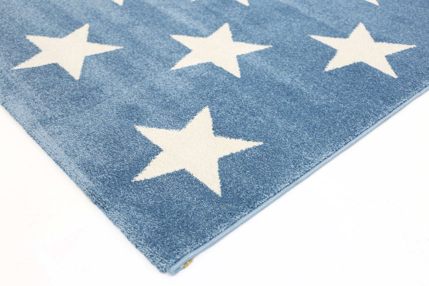 Piccolo Blue & White Stars Kids Rug - Ideal for Imaginative Play