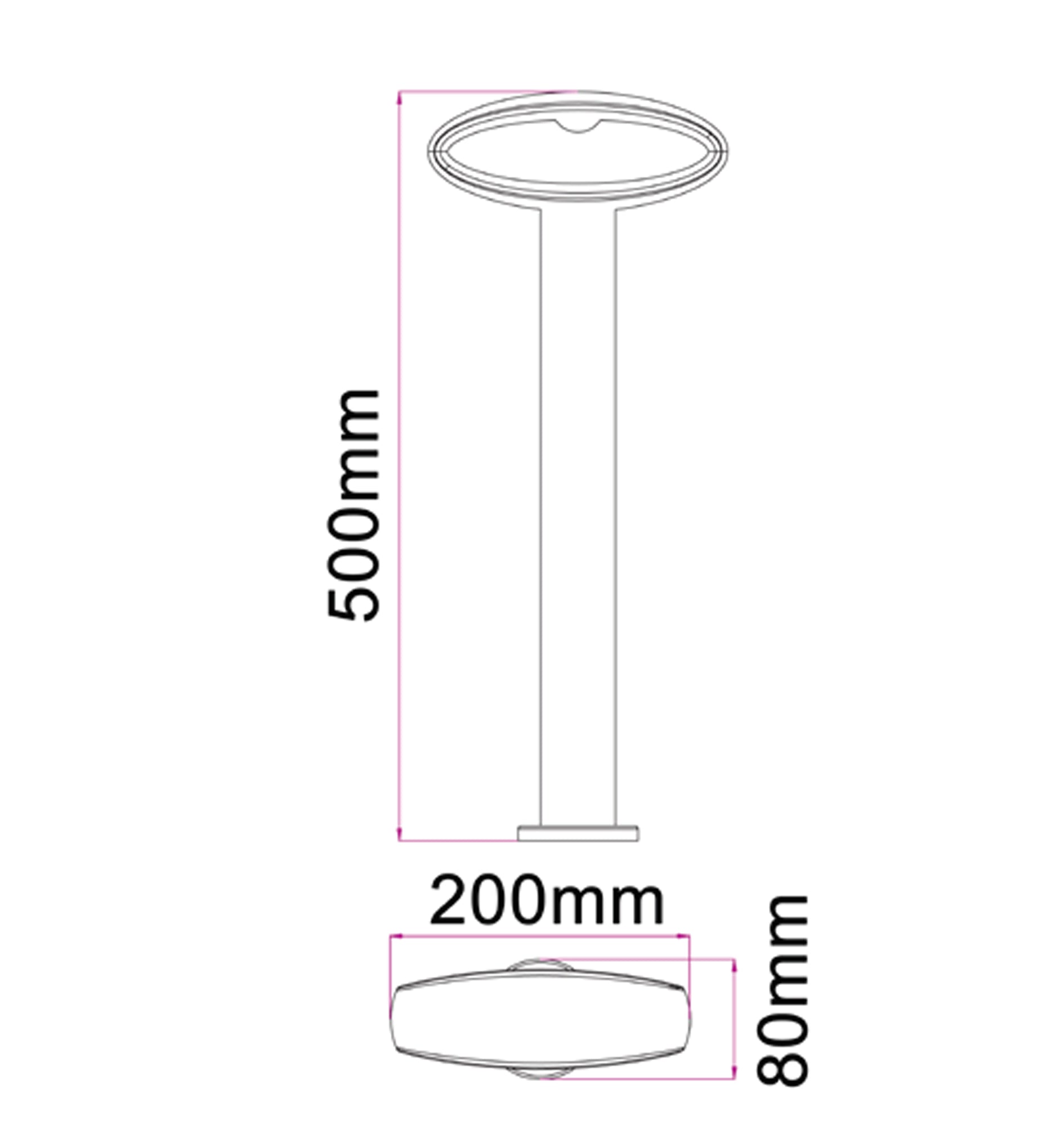 Hot Sale! Horus IP54 LED Surface - Mounted Open Oval Bollard Lights for Outdoor Use