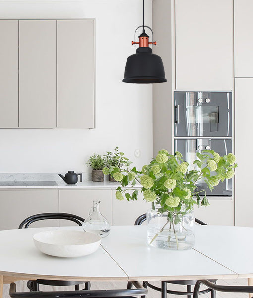 ALTA Industrial Pendant Lights with Bell Shape and Copper Highlights - Ideal for Interior Spaces