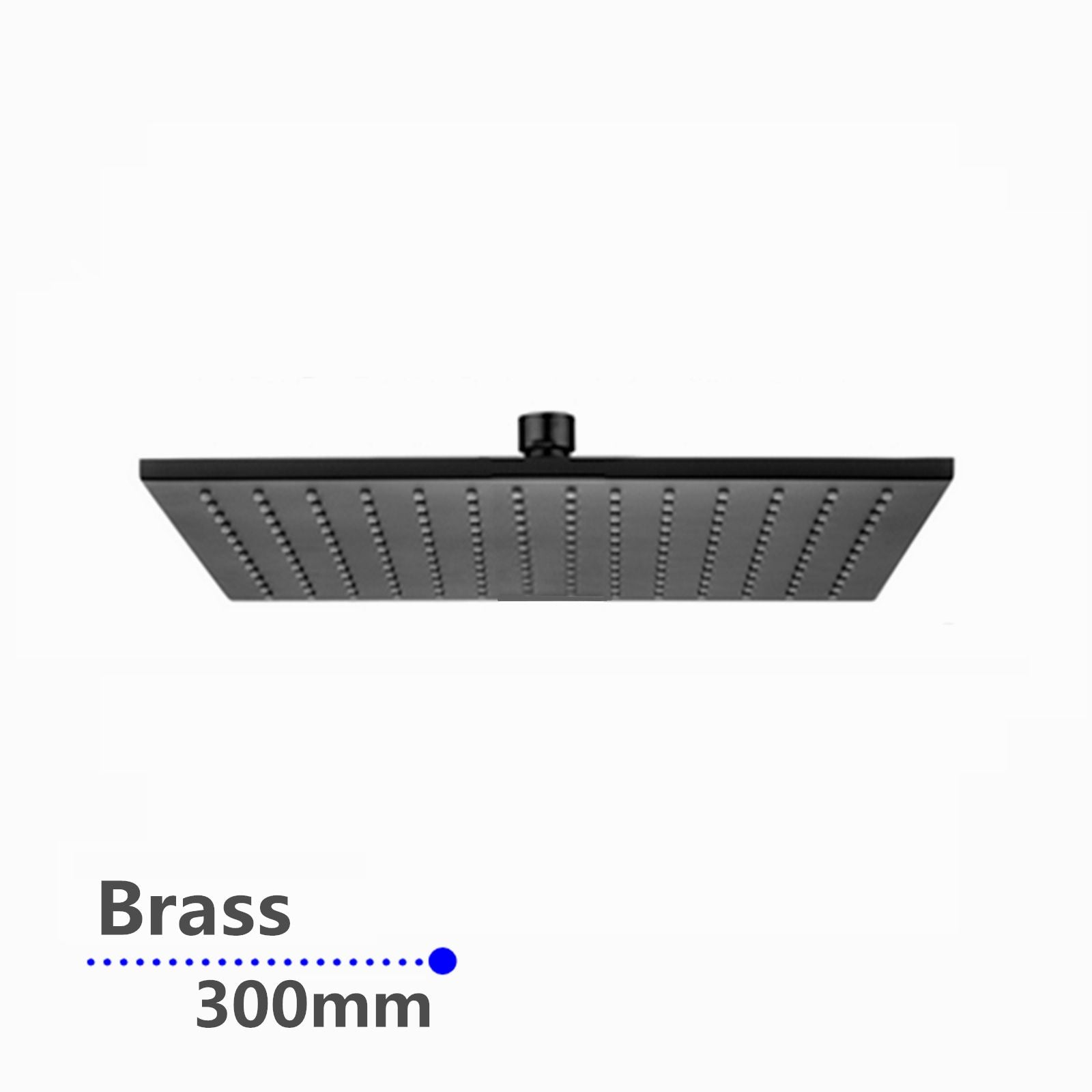 300mm AQU Square Matte Black Brass Rainfall Shower Head - Great Deal