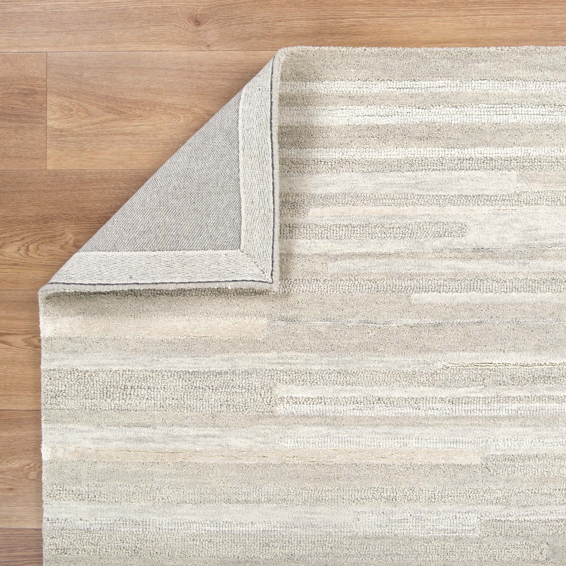 Discount Les Nomades Beige Linear Wool Area Rug for Modern Decor