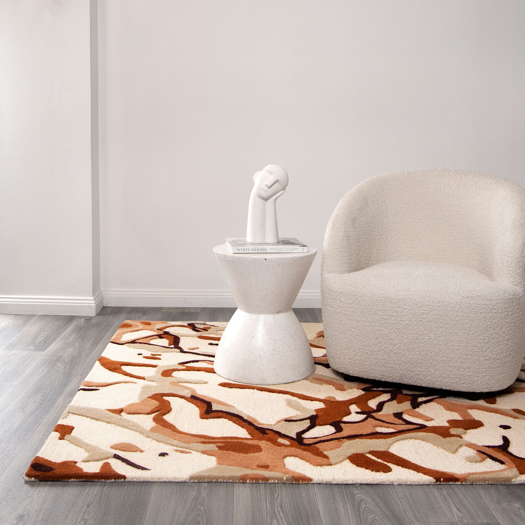 Exclusive Les Nomades Tangle Rust Hand - Tufted 100% Wool Rug for Modern Decor