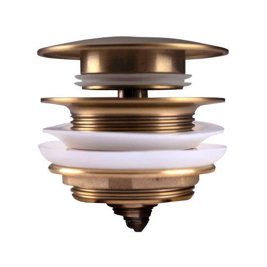 40mm Brushed Yellow Gold Non-Overflow Pop Up Waste for Bathtub