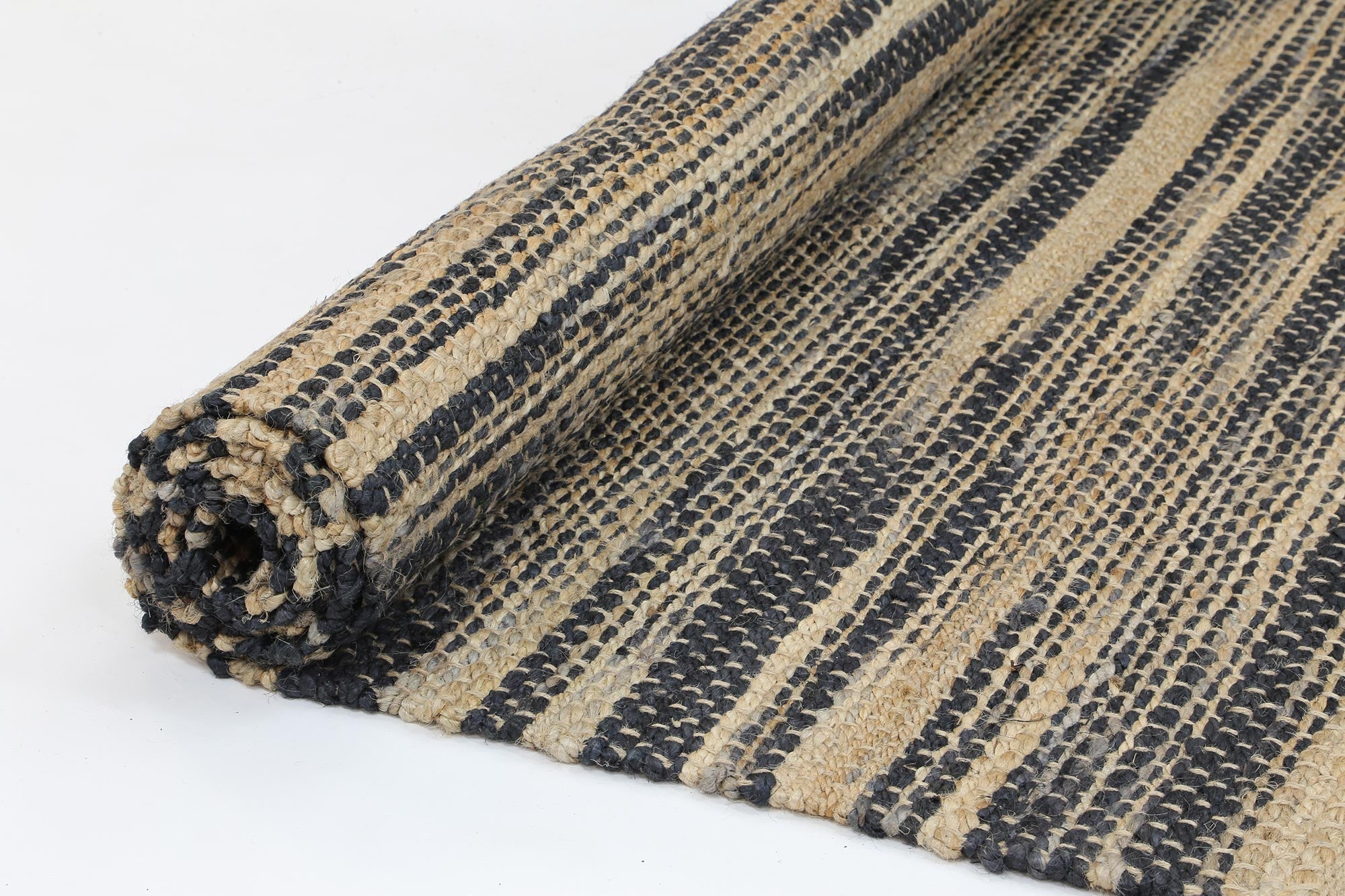 Hot Sale! Malmo Natural Jute Area Rug with Grey Stripes