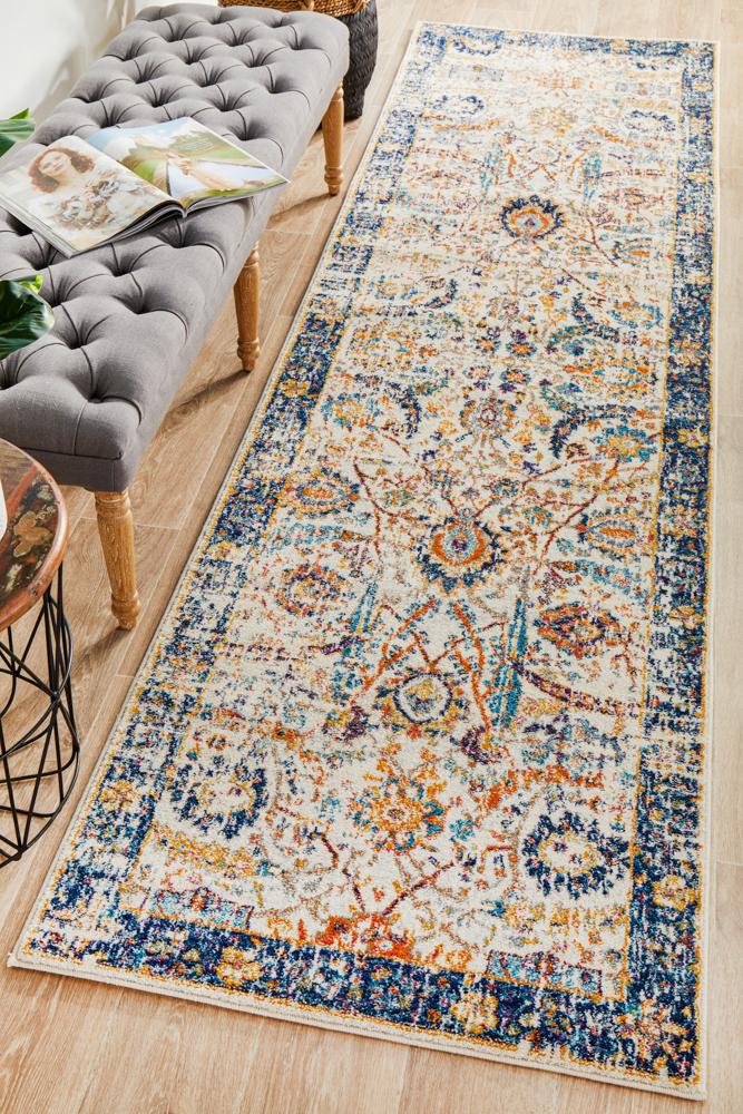 Hot Sale! Evoke Peacock Ivory Transitional Power - Loomed Runner Rug