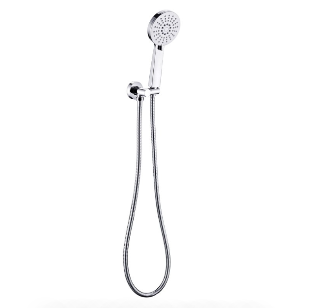 Maya Chrome Round Brass Wall - Bracket Hand Shower | 5 - Year Warranty