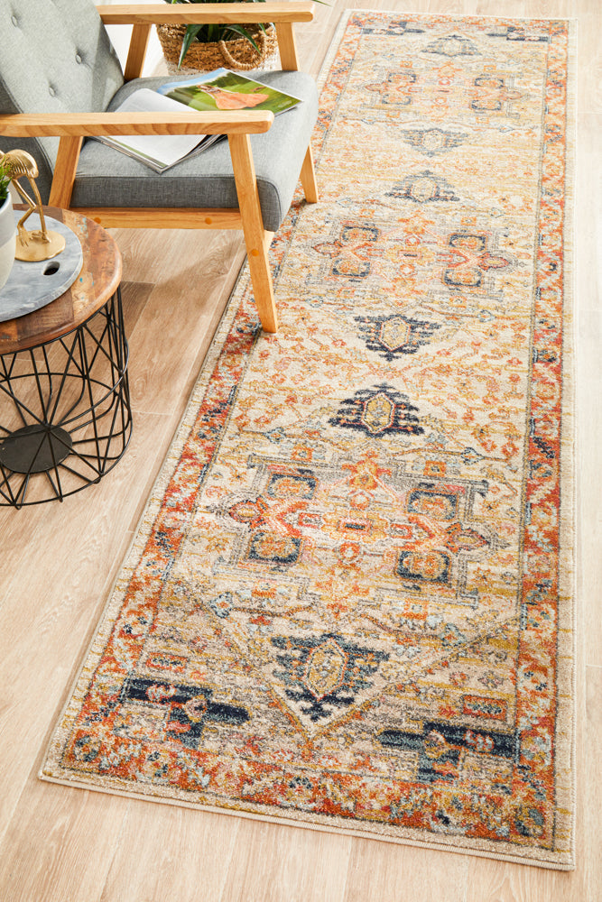 100% Polypropylene Legacy 850 Rust Runner Rug with Faded Persian Design