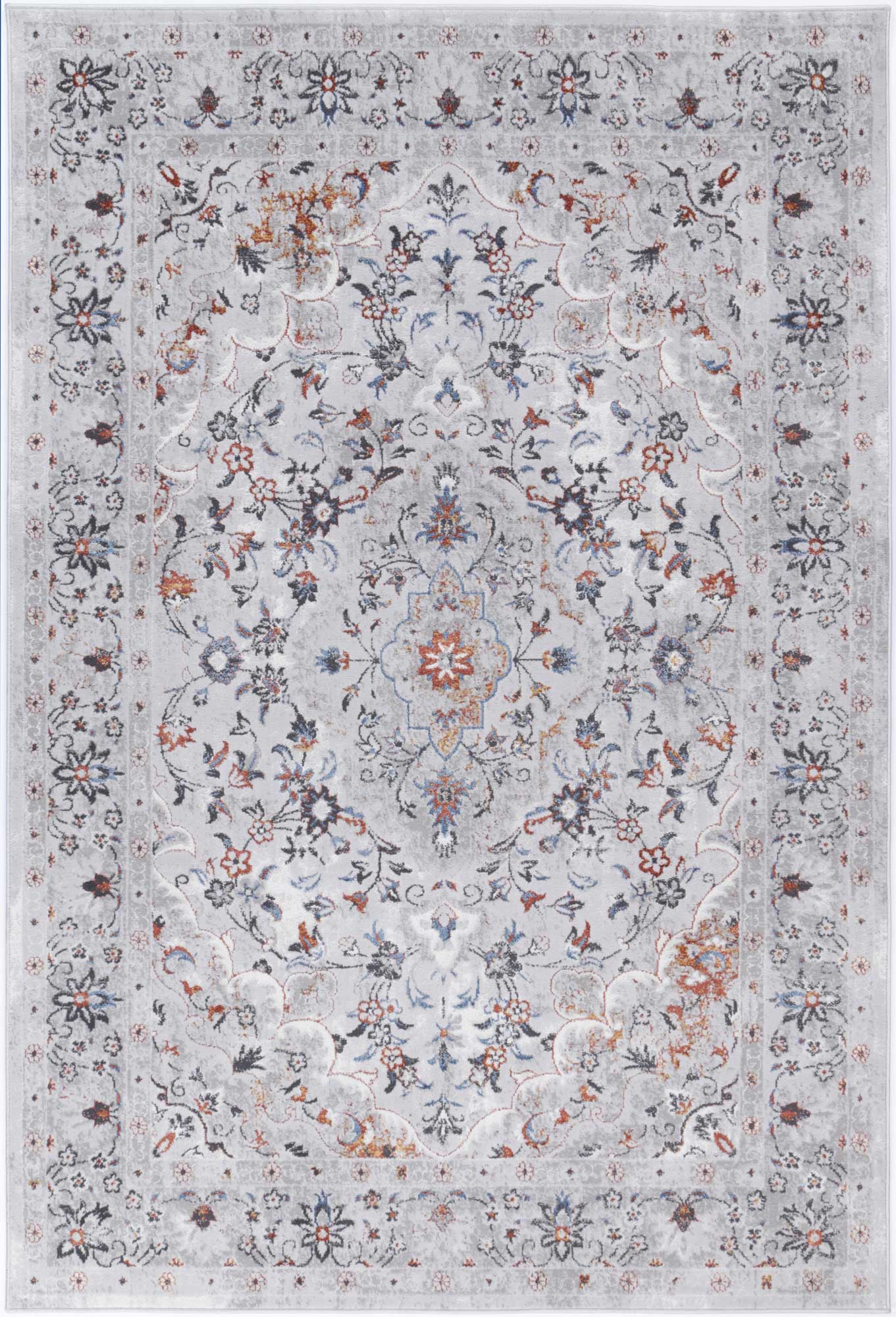 Ivory & Red Traditional Style Rug by Malo Ava