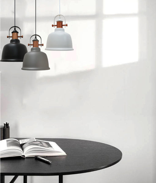 ALTA Industrial Pendant Lights with Bell Shape and Copper Highlights - Ideal for Interior Spaces