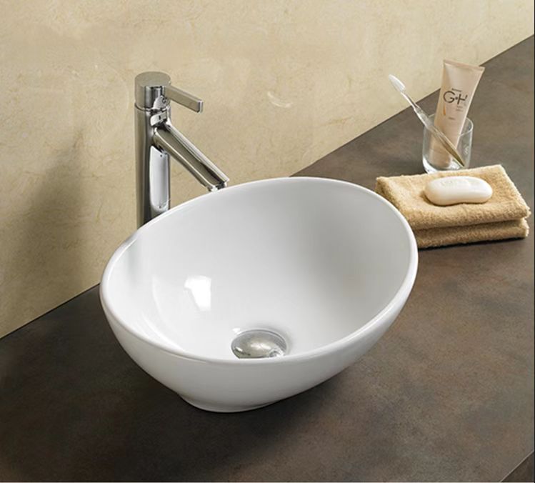 Hot Deal! POSEIDON Round Gloss White Basin (405x330x140)