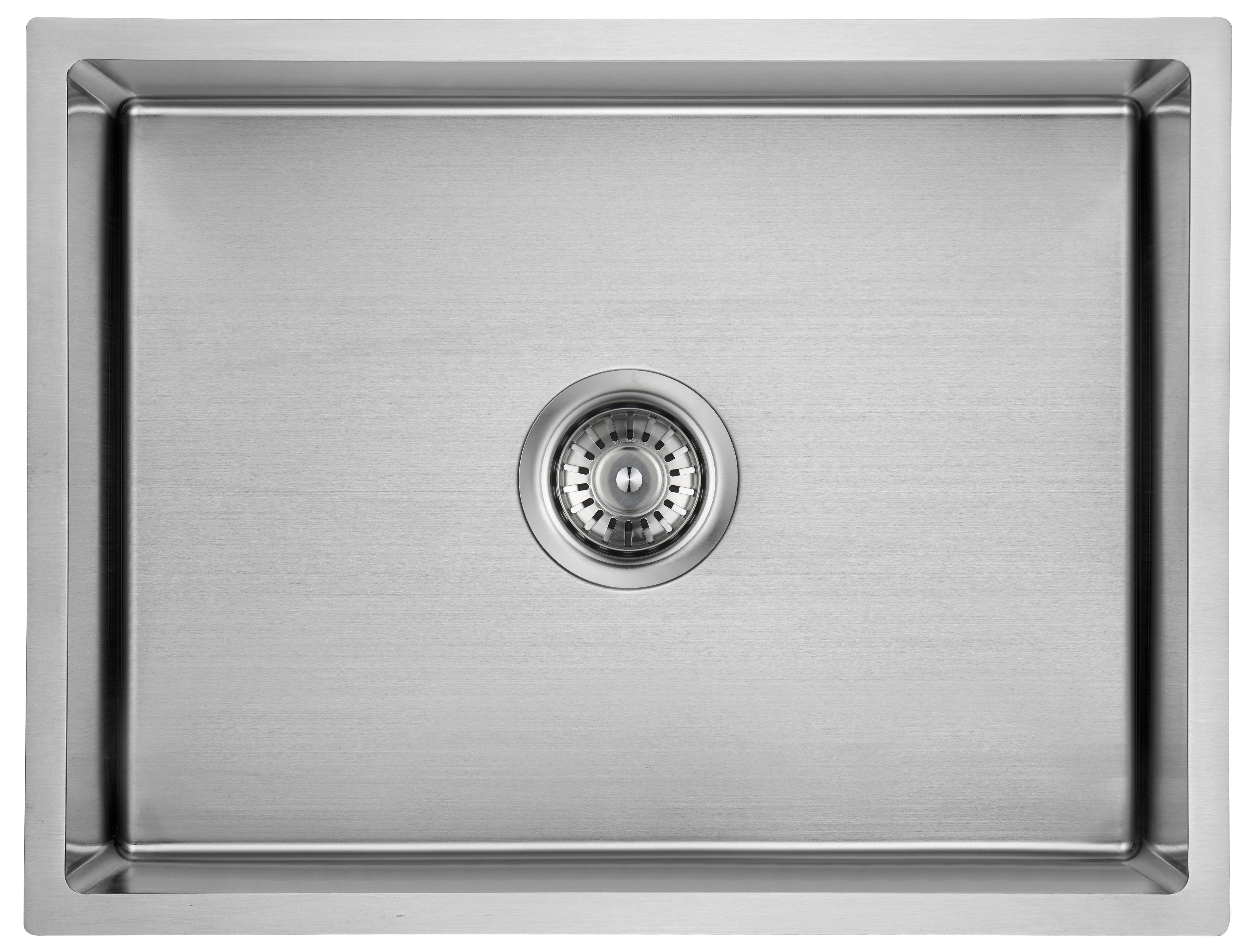 Hot Deal! New Chrome Cora Above/Undermount Stainless Steel Sink - 580 x 440 x 200mm