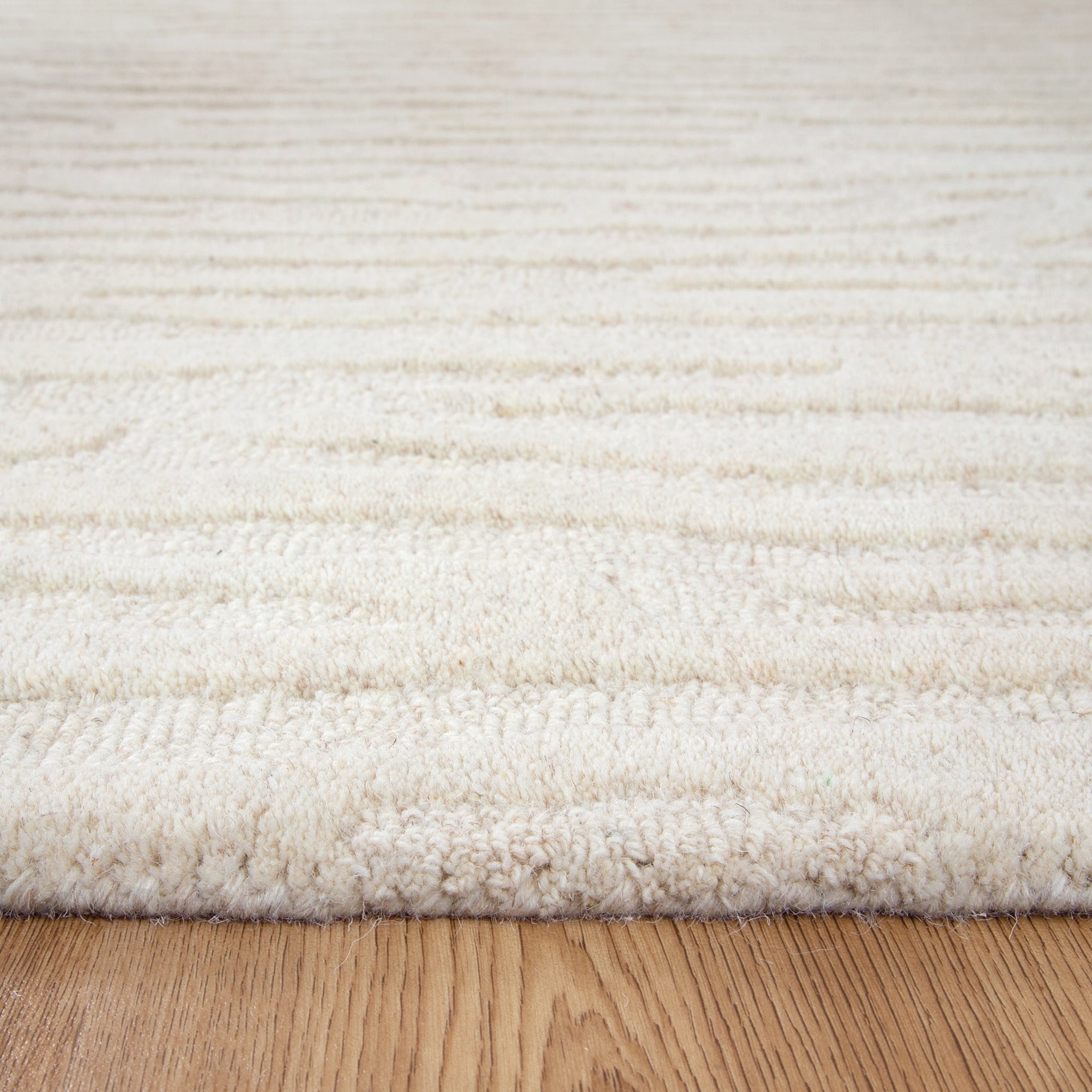 Elegant Sandstorm Cream Hand - Tufted 100% Wool Rug by Les Nomades