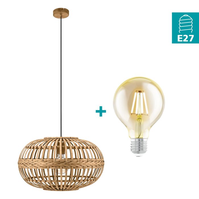 Hot Sale AMSFIELD Natural Cane Finish Pendant Light for Living Areas