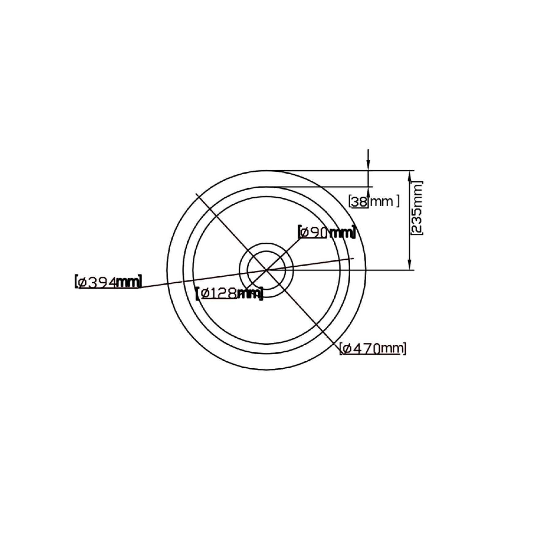 Matte Black POS Camden Fireclay Undermount Kitchen Sink, 470x228 Size