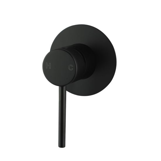 Hot Deal! Pentro Round Matte Black Shower Mixer with 65mm Thin Plate