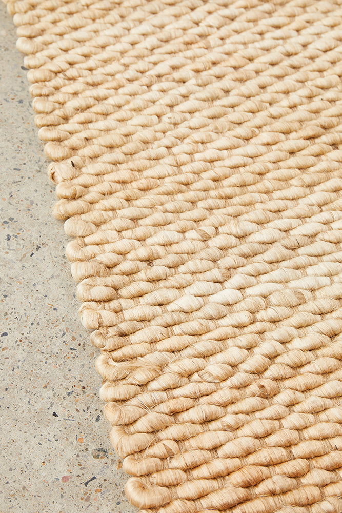Eco - friendly Hand - Loomed Hive Pattern Natural Jute Runner Rug