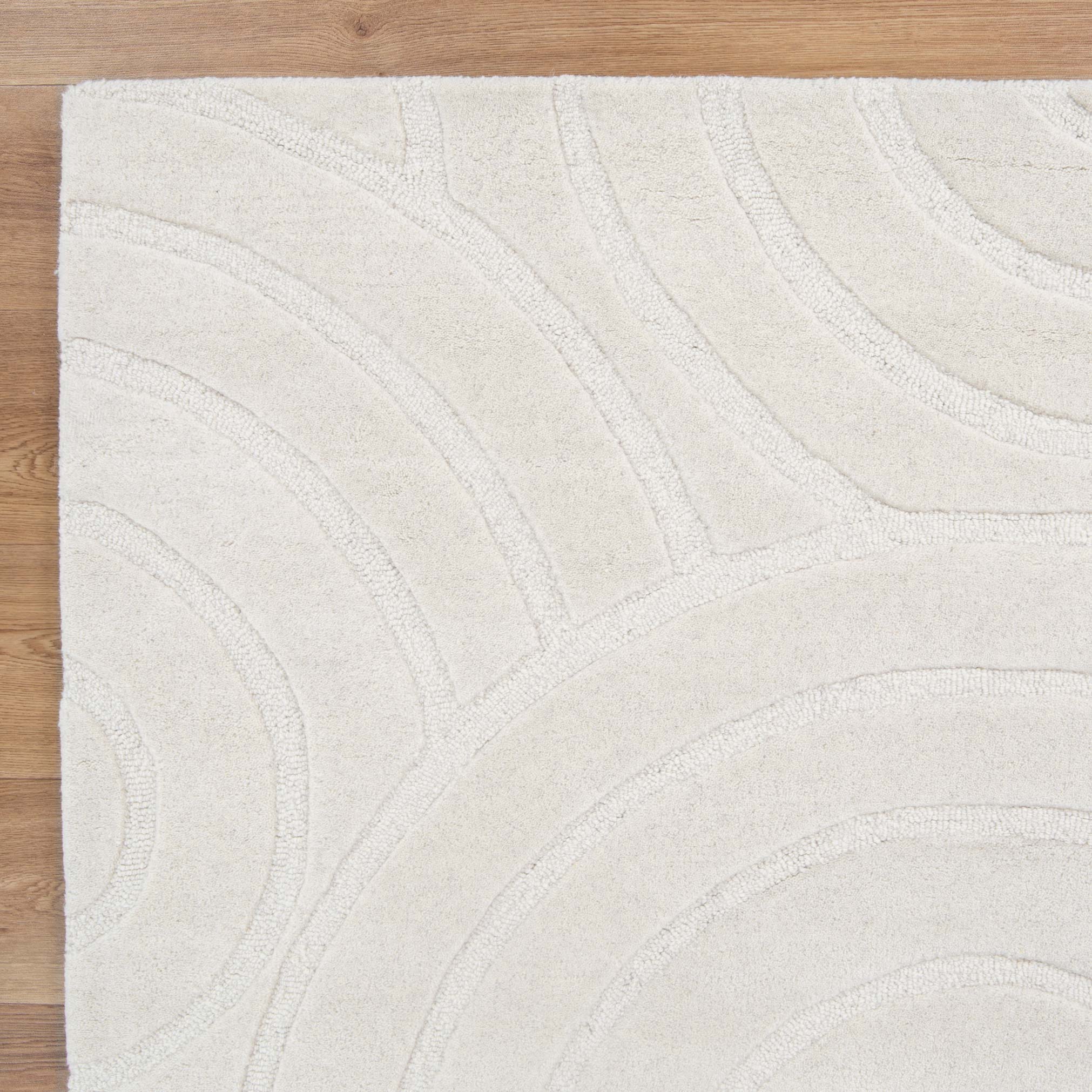 Exclusive Les Nomades Ellipse Cream Wool Rug for Modern Interior Decor