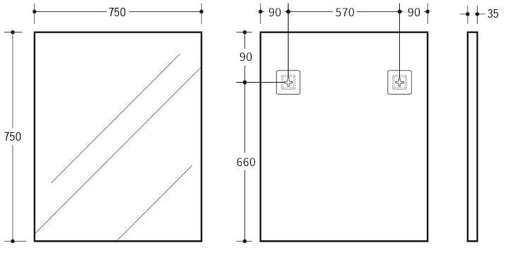 Matte Black Poseidon Rectangular Framed Mirror in Sizes 450mm - 1200mm