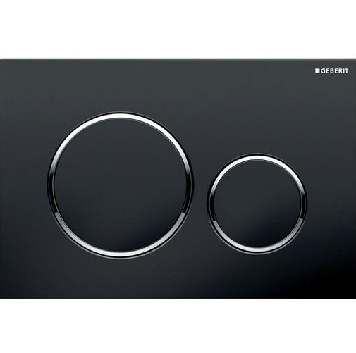 Geberit Sigma20 Flush Plate - Exclusive Black Finish with Chrome Trim
