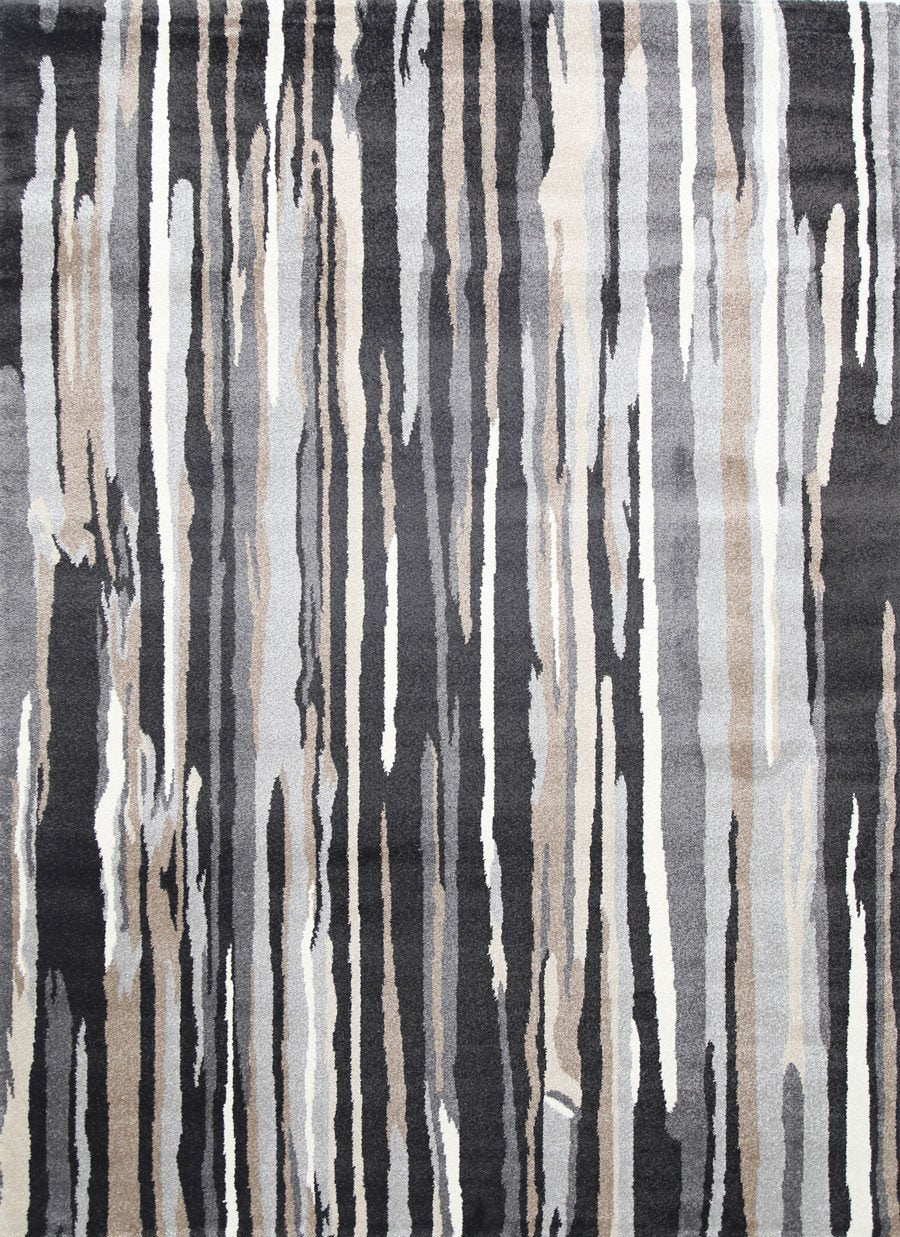 Moreau Ismerie Abstract Black and Beige Decorative Rug