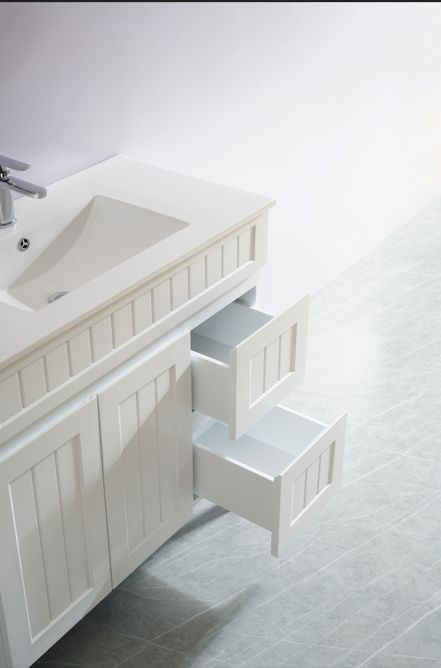 Exclusive Sale! Acacia 900mm Matte White PVC Floor Standing Shaker Vanity