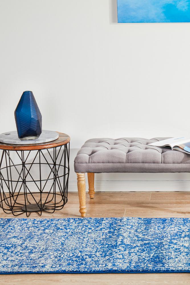 Hot! Evoke Navy Transitional Runner Rug with Persian Motif