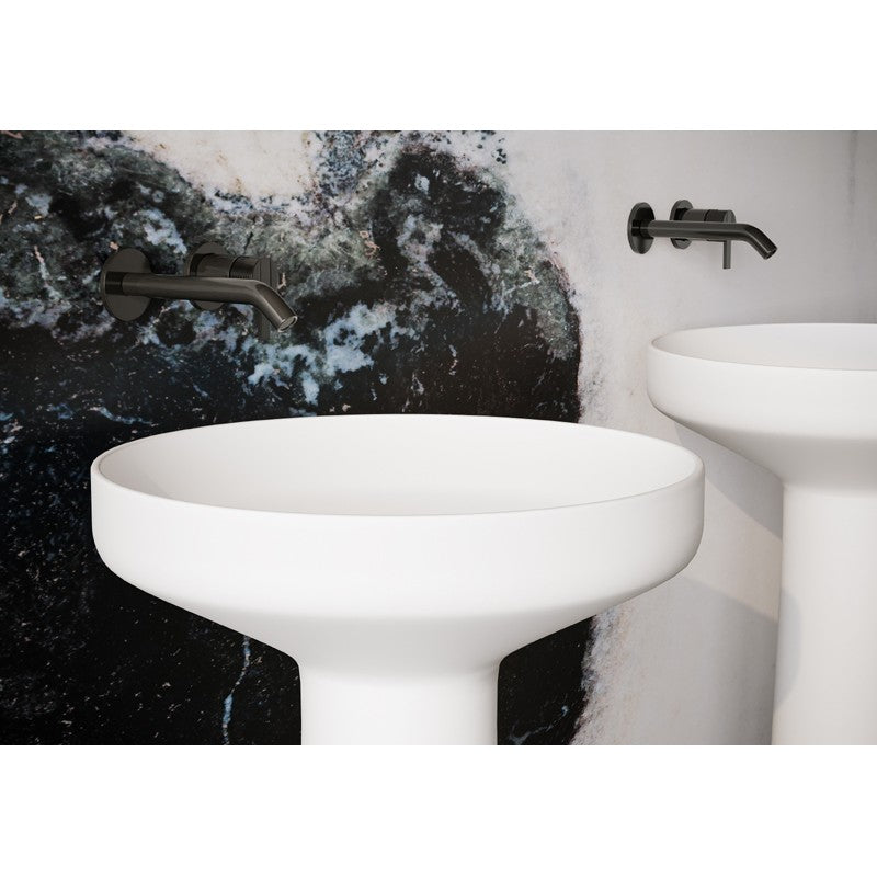 Hot Sale! Marcello Matte White Solid Surface Free - Standing Single - Piece Pedestal Basin