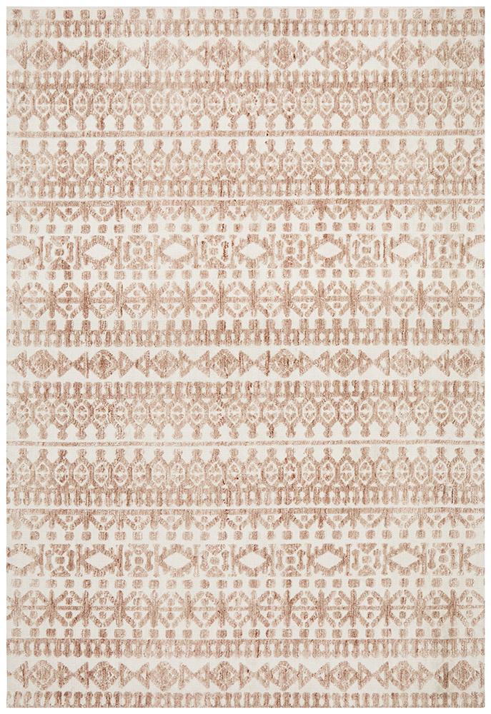 Levi Becca Peach Ivory Rug - Unique Tribal Design, India-Made!