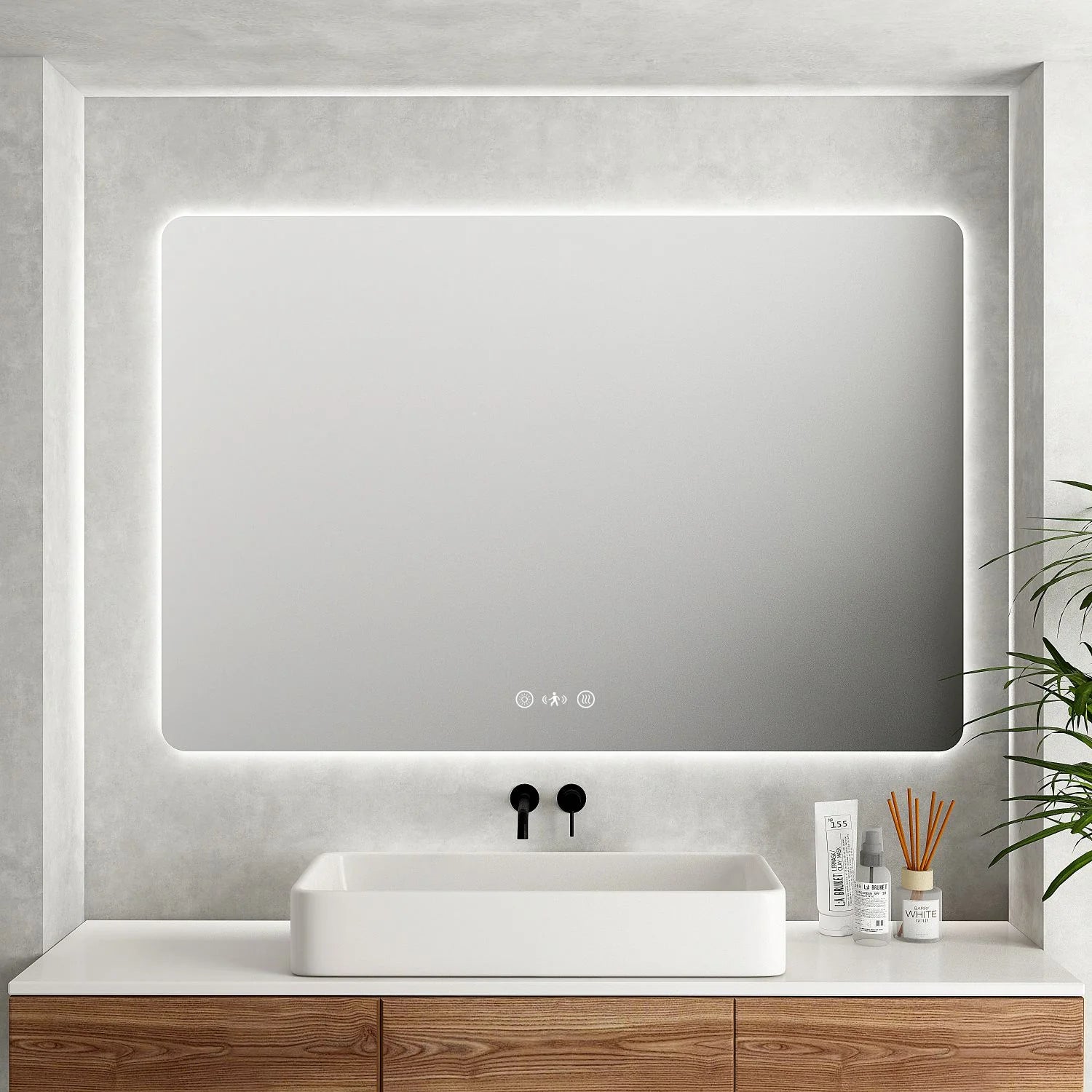 Hot Sale! 750x900mm LUNA Frameless LED Rectangular Mirror