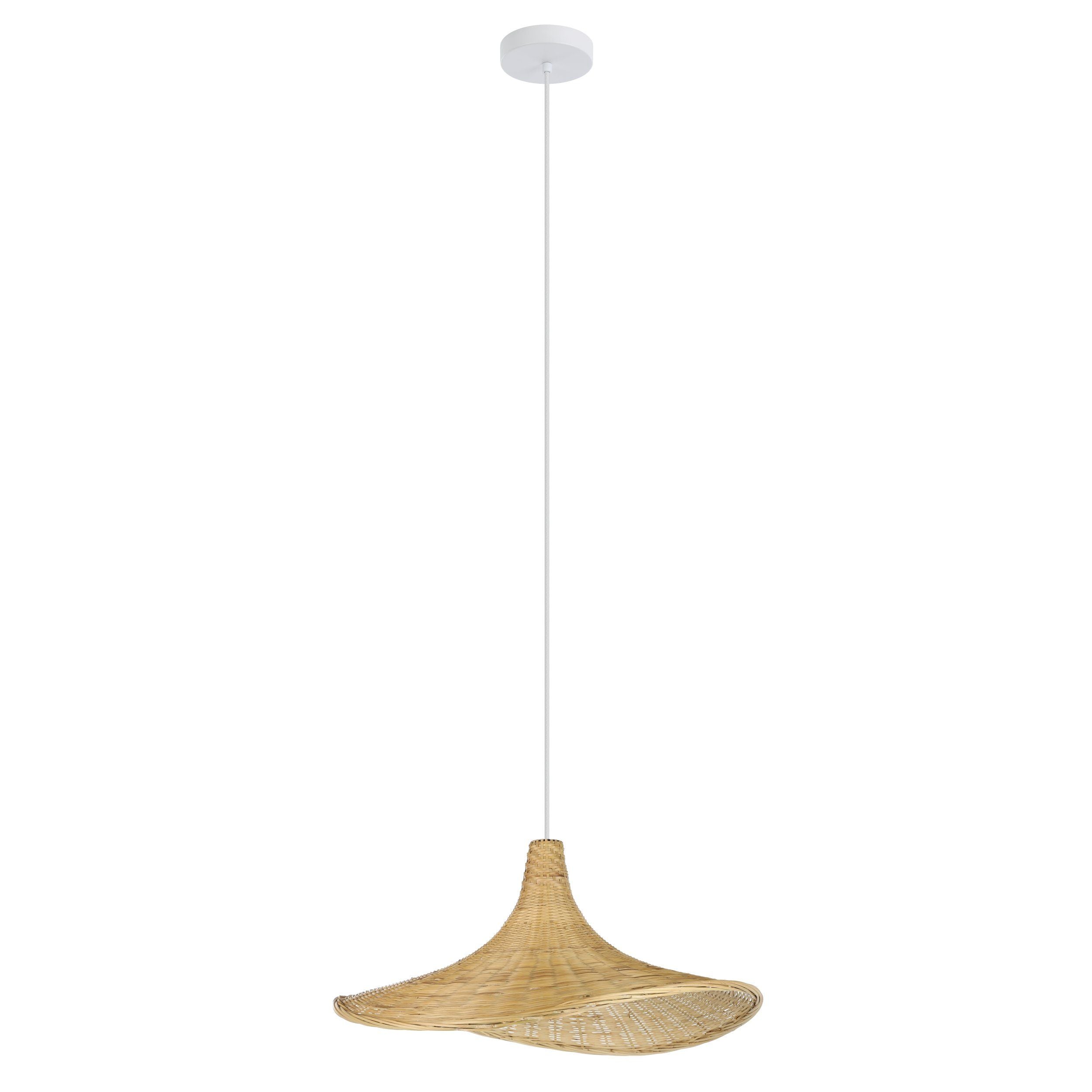 Stylish Natural Bamboo Wicker HAXEY Pendant Light for Boho Interiors