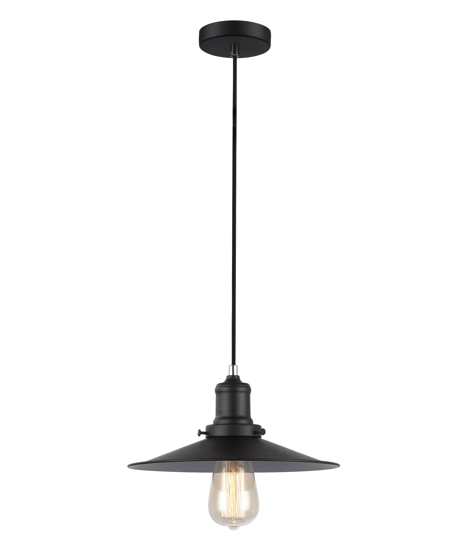 PIATTO Industrial-Style Black Coolie Single Pendant Lights for Interior