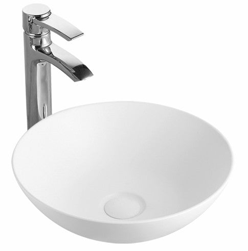 Matte White Ceramic Bowl-Shaped Poseidon Basin (400x400x130)