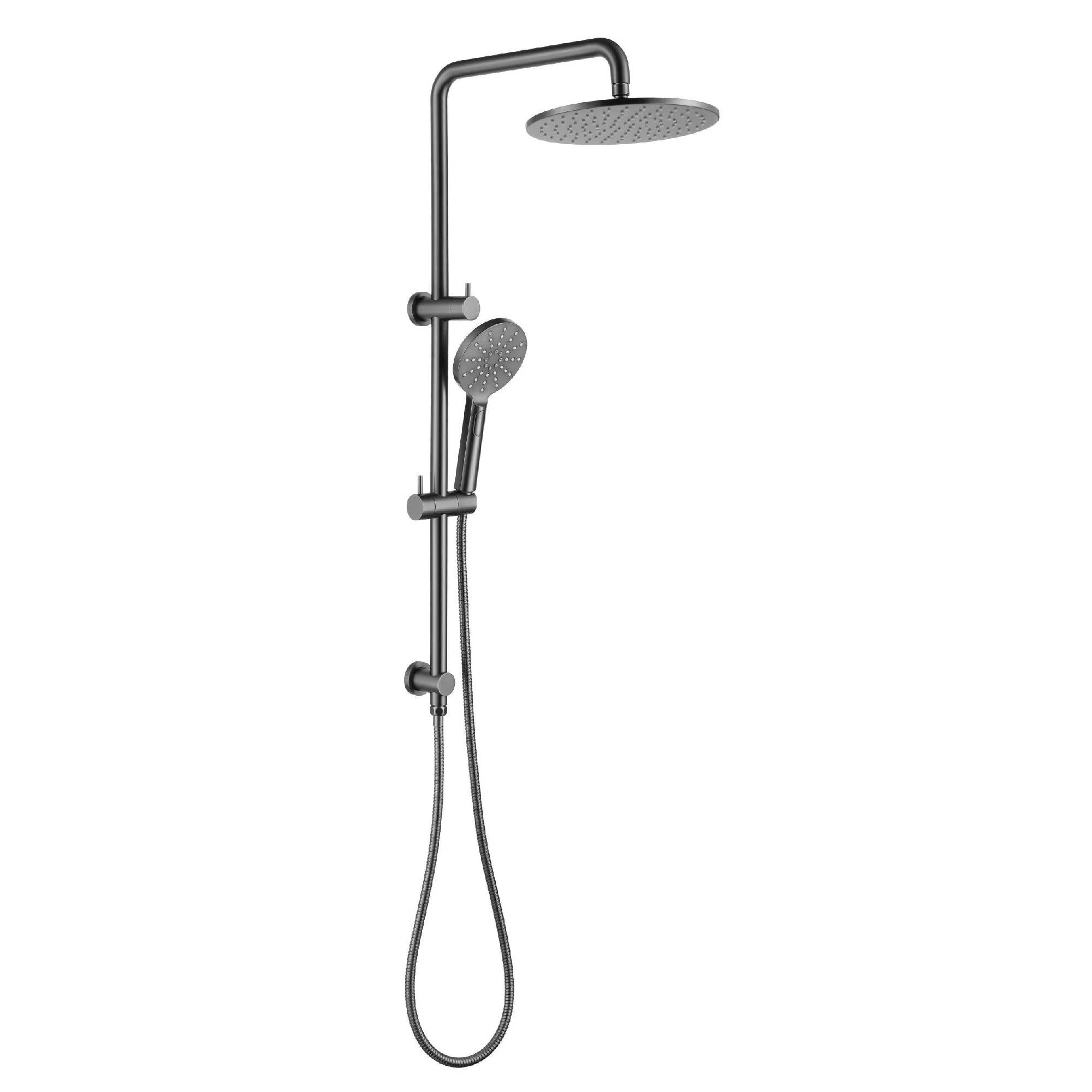 Hot Sale! Brushed Gun Metal Mica Dual Shower Rail for a Customizable Shower Experience