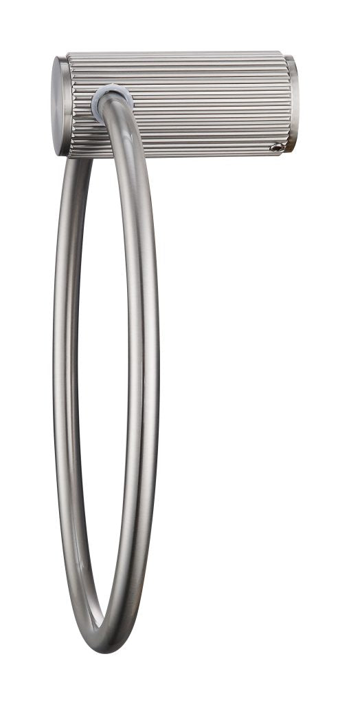 Brushed Nickel Mica Fluted Towel Ring - Stylish and Functional Bathroom Essential
