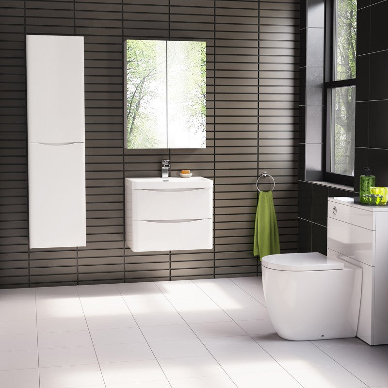 Hot! ANCONA 600mm Gloss White Wall - Hung Vanity