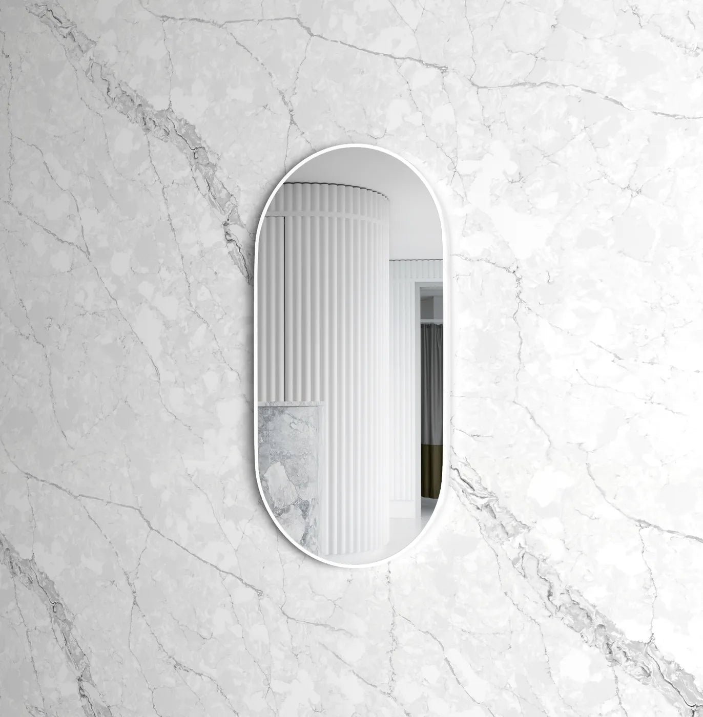 Hot Sale! Oval Framed Matte White NOOSA Mirror in 1200mm and 900mm Sizes