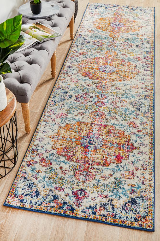 Special Offer! Evoke Carnival Transitional White Runner Rug for Your Home