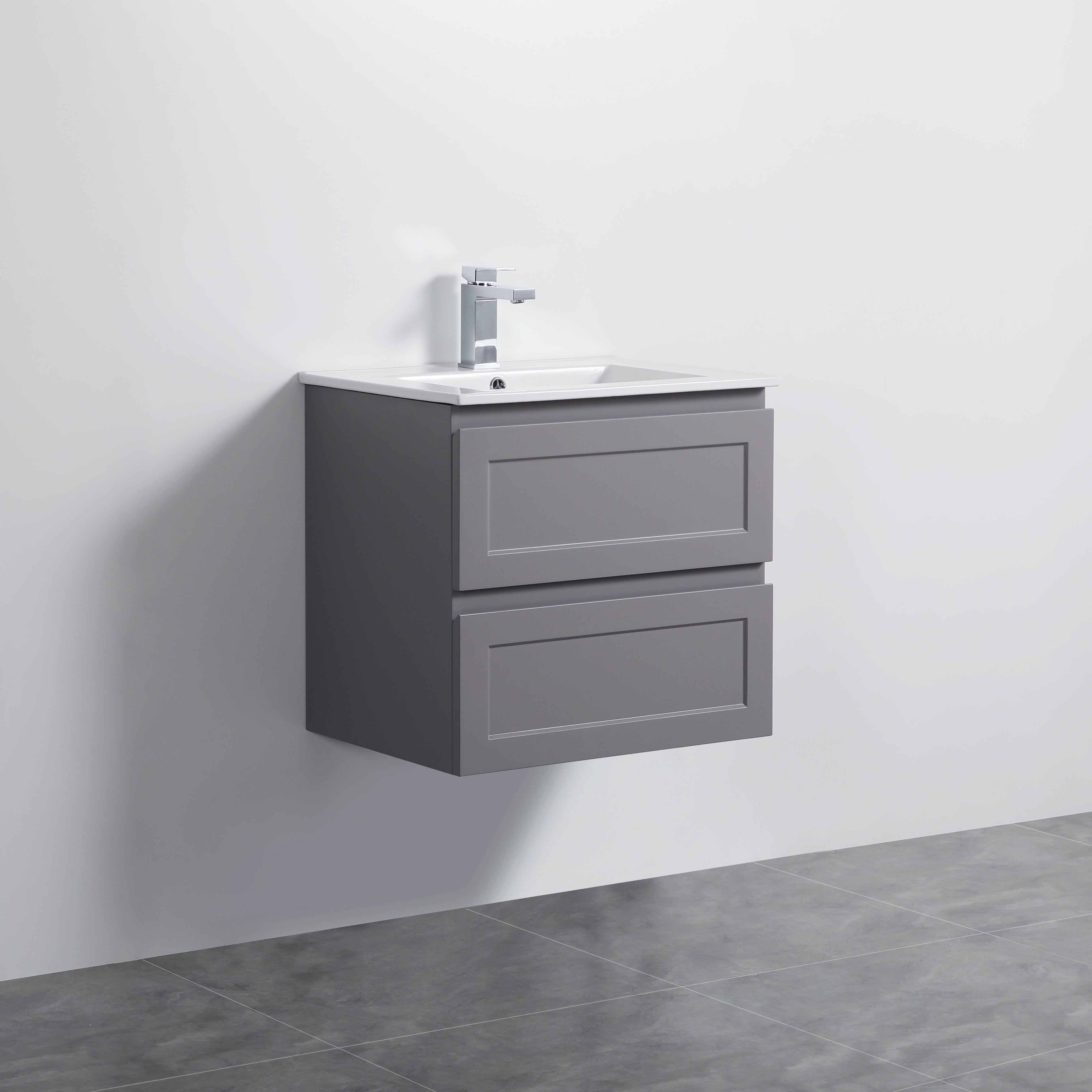 600mm Matte Grey Fremantle Wall Hung PVC Vanity Cabinet - Premium Quality!