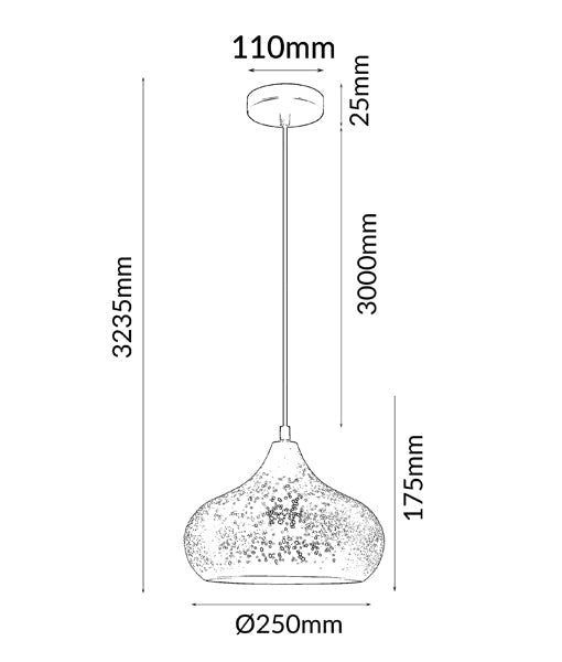 Bohemian-Style Interior Black Champagne Glass Shape Single Pendant Light