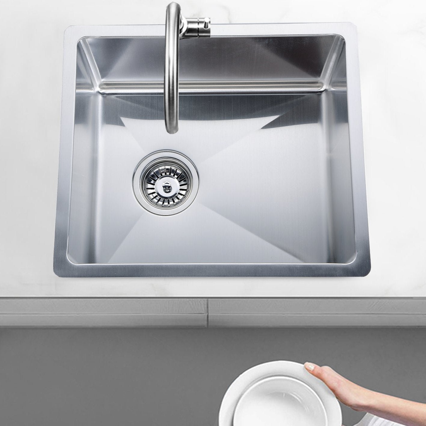 High - Quality Handmade POS 304 Stainless Steel Kitchen Sink in Multiple Sizes