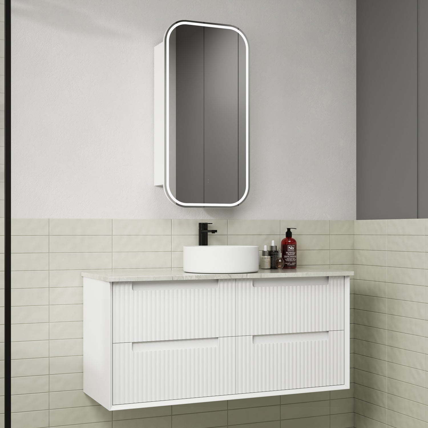 Get Your FLAUTO Matte White Wall-Mounted Bathroom Vanity in All Sizes Now!