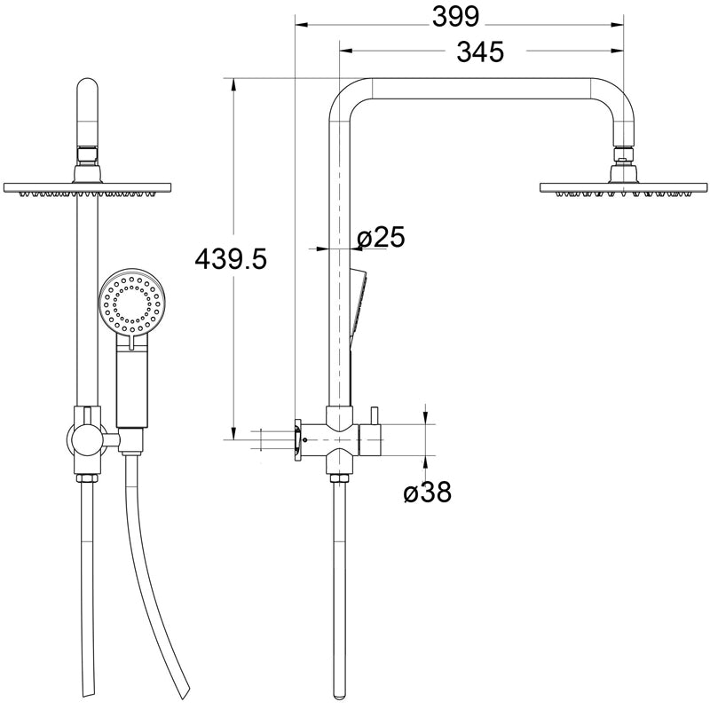 Chrome Mica Half-Rail Shower - Upgrade Your Bathroom Now