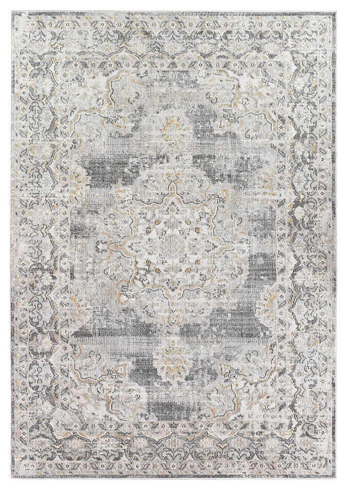 Trendy Medina Light Grey Rug 0318A with Classic Floral Design