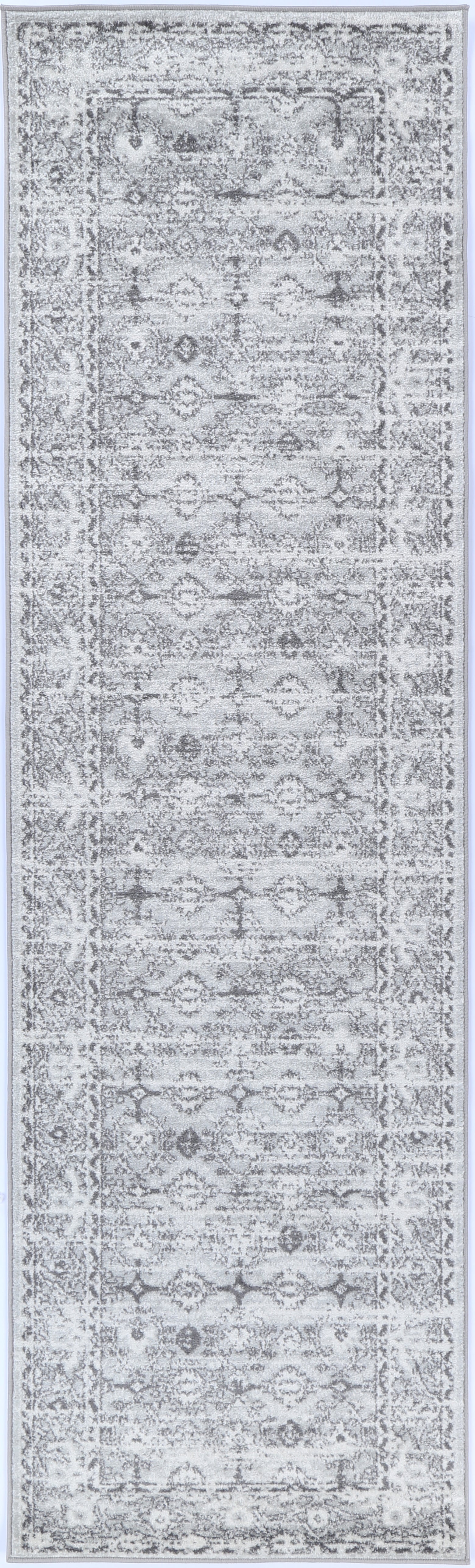 Stylish Grey and White Ancient-Style Ligures Rug for Modern Spaces