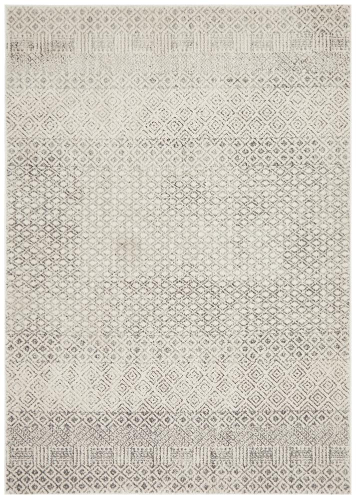 Hot! Evoke Transitional Diamond Grey Rug