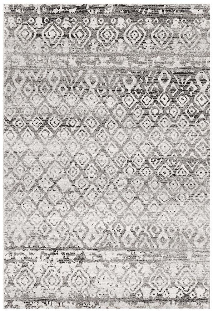 Oasis Zakira Dark Grey Tribal-Style Polypropylene Rug with 10mm Pile