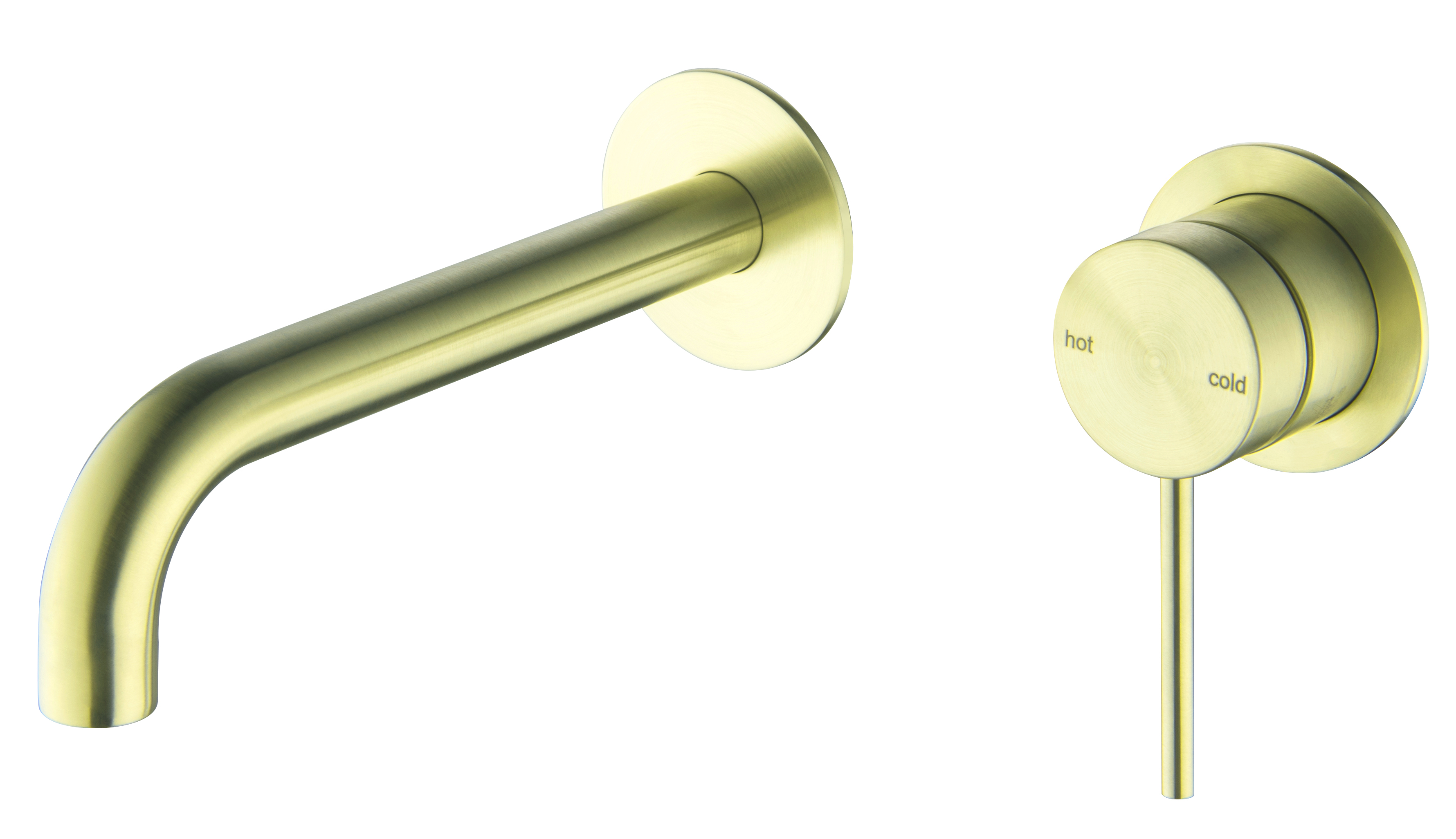 Hot Deal! 2P Brushed Gold Curved Mica Wall - Spout Combo