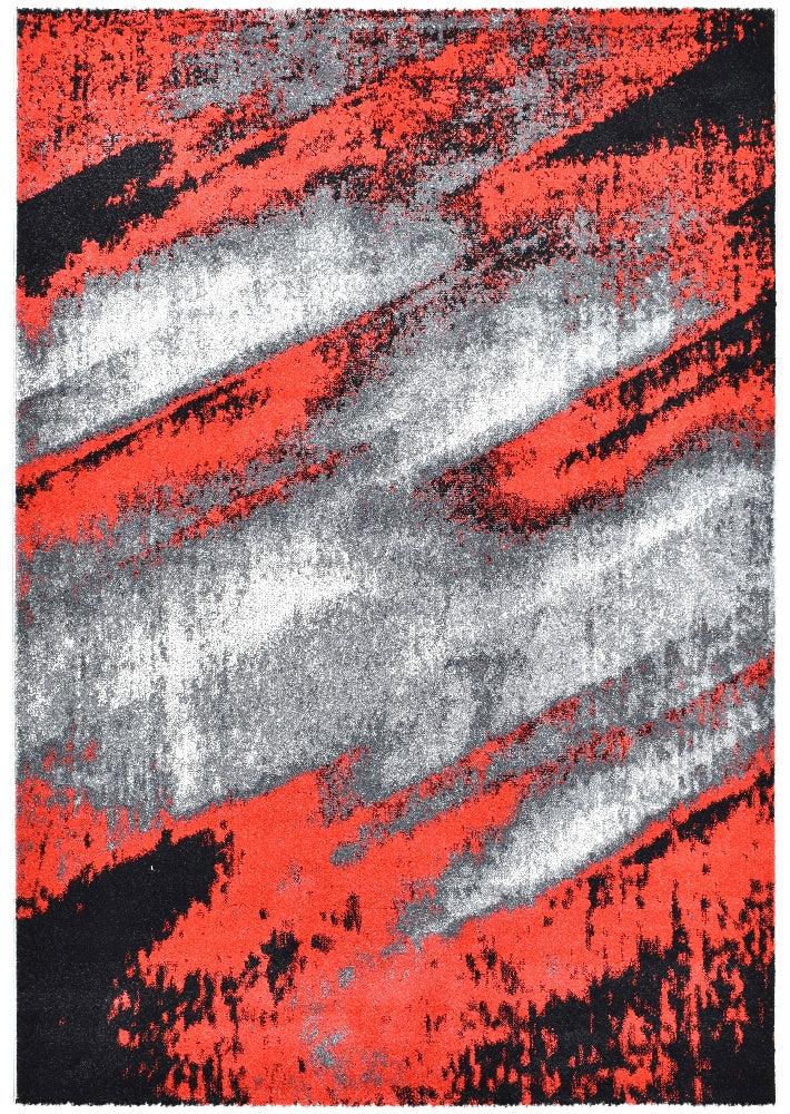 Hot Sale! Contemporary Novus 98A Grey and Red Machine - Woven Rug from Turkey