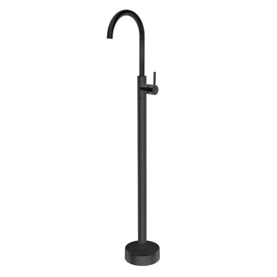 Black Solid Brass Freestanding Round Pentro Mixer for Durable Use