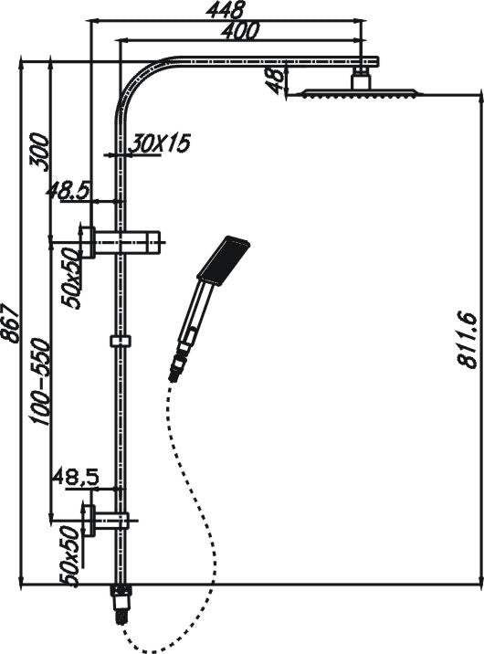 Eric Chrome Shower System with Adjustable Rail - Luxury at Affordable Price